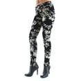 thumbnail image 1 of MeMoi Velvet Abstract Floral Cotton Blend Leggings - Womens - Female (Small/Medium, Black), 1 of 1