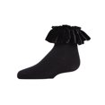 thumbnail image 1 of MeMoi Velvet Pleated Cotton Blend Anklet Socks - Girls - Female, 6, Black, 1 of 7