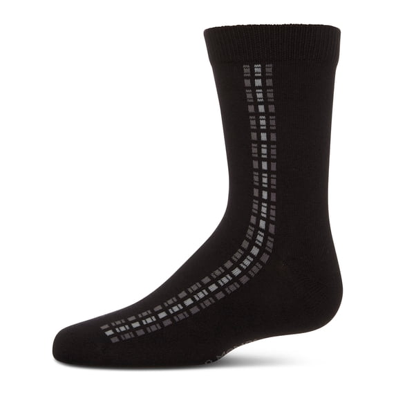 MeMoi Vertical Dashed Line Crew Socks - Boys - Male, 12-14, Black