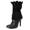 thumbnail image 1 of MeMoi Vixen Mixed Rib Bow Detail Boot Topper - Womens - Female, 1 of 2