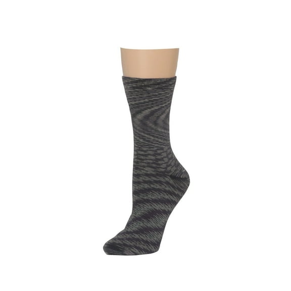 MeMoi Walk on the Wild Side Psychedelic Crew Sock - Womens - Female, One Size, Black