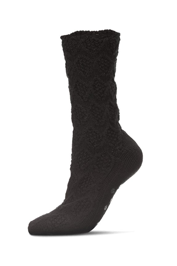 Weaved Flower Chunky Knit Crew Sock - Womens - Female, One Size, Ivory