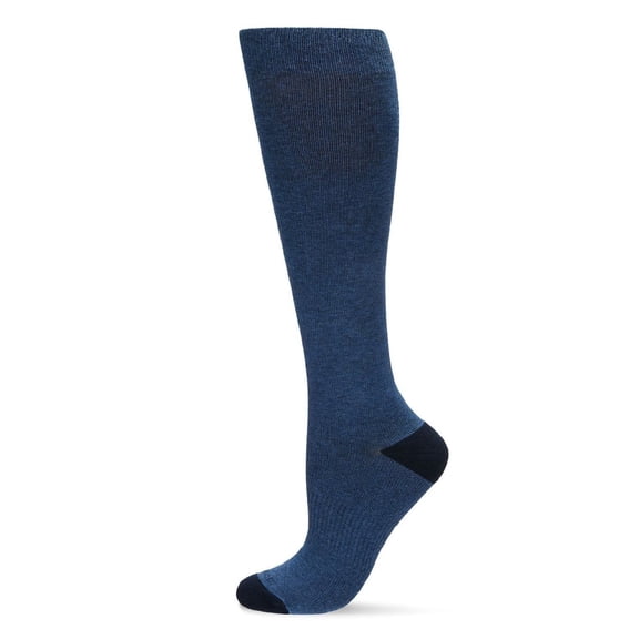Wellfit WellFit 15-20mmHg Off Black Cotton Compression Socks, 9-11, Denim Heather