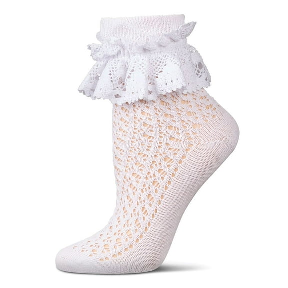 MeMoi Women's Whimsy Lace Anklet Socks - Womens - Female, One Size, White