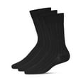 thumbnail image 1 of MeMoi Men's 3 Pair Pack Wide Ribbed Mercerized Cotton Crew Socks - Mens - Male, 9-11, Black, 1 of 8