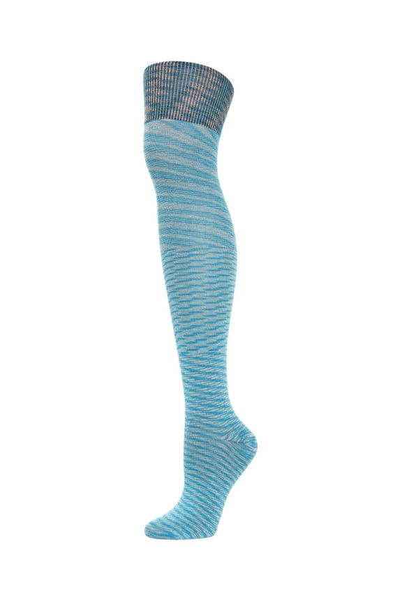 Wild Side Cotton Blend Over the Knee Socks - Womens - Female, One Size, Aqua