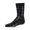 thumbnail image 1 of MeMoi Boys Windowpane Plaid Cotton-Rich Fine-Gauge Crew Sock - Boys - Male, 10-12, Black, 1 of 8