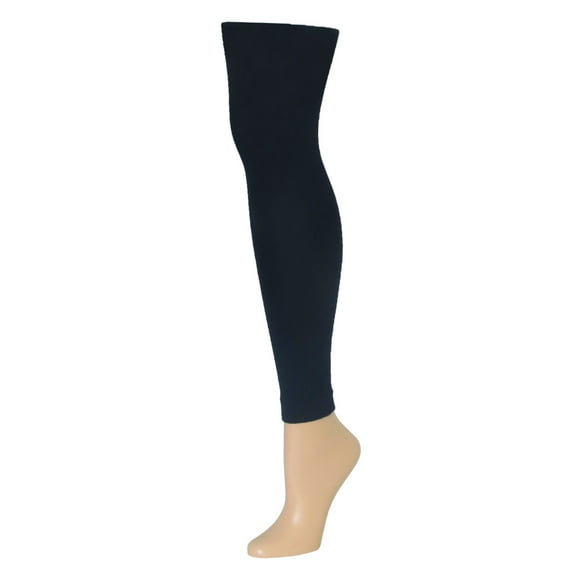 MeMoi Control Top Semi-Opaque Footless Tights - Womens - Female, Q1/Q2, Black