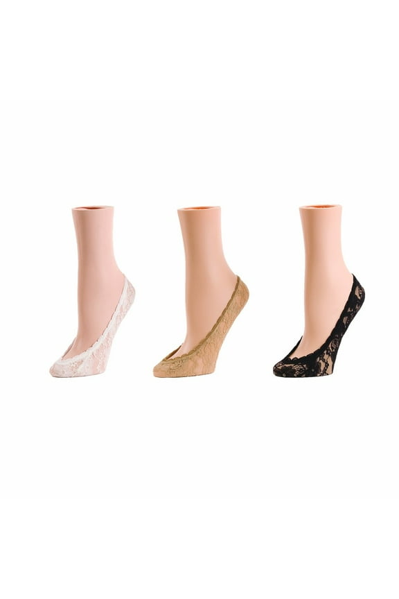 Pretty Daisy No Show Liner Socks - Womens - Female, One Size, Nude