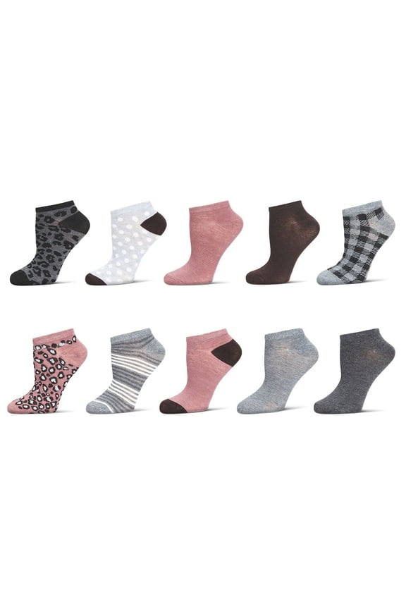 Women's 10 Pair Pack Leopard Low Cut Socks - Womens - Female, 9-11, Blush