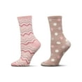 thumbnail image 1 of MeMoi Women's 2 Pair Pack Aloe Infused Non-Skid Spa Socks - Womens - Female, 9-11, Pink, 1 of 11