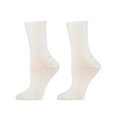 thumbnail image 1 of MeMoi Women's 2 Pair Pack Thin Ribbed Crew Socks - Womens - Female, 8-9, Winter White-Winter White, 1 of 11