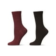 thumbnail image 1 of MeMoi Women's 2 Pair Ribbed Flat Knit Wool Blend Crew Socks - Mens - Male, 1 of 11
