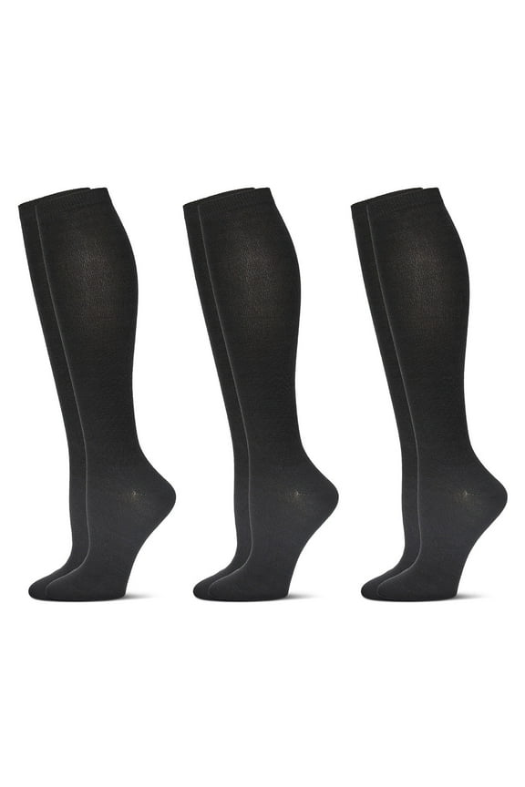 Women's 3 Pairs Buttersoft Knee-High Socks - Womens - Female, 9-11, Black Marled