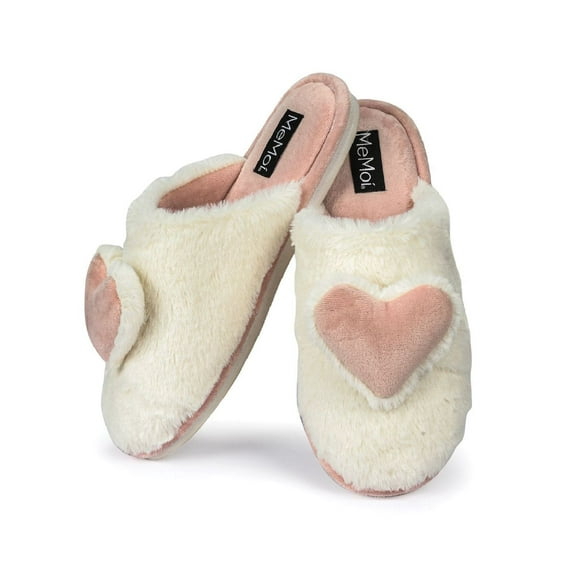 MeMoi Women's 3D Heart Plush Slippers - Womens - Female