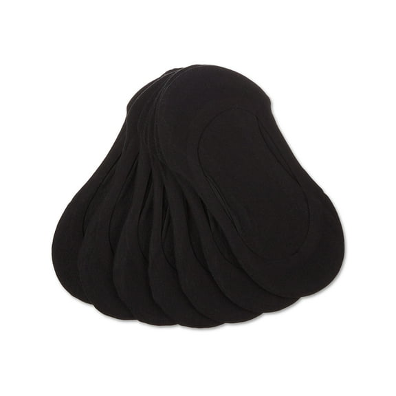 MeMoi Women's 7 Pair Pack Fine Edge Liner Socks - Womens - Female (One Size, Black-Nude)