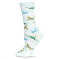 thumbnail image 1 of MeMoi Women's Airplanes Bamboo Crew Socks - Womens - Female, 9-11, Light Blue, 1 of 2