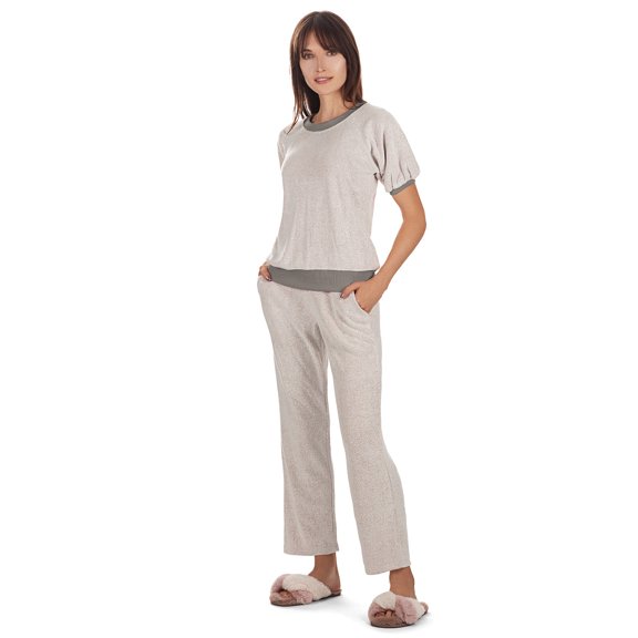 MeMoi Women's Bamboo-Blend Spa Terry Matching Top and Pants Set - Womens - Female