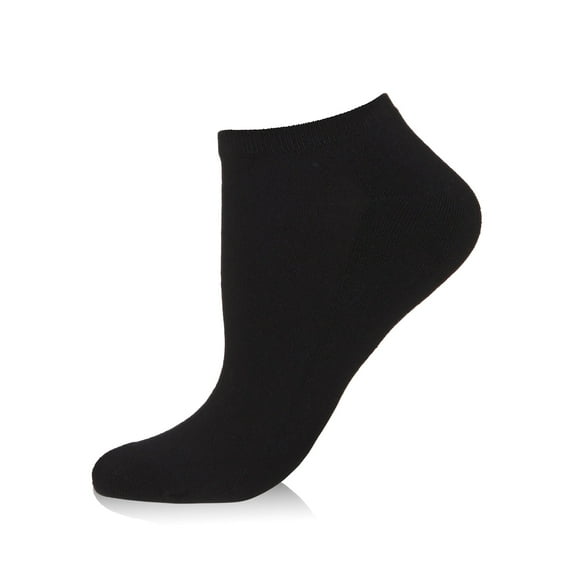 MeMoi Women's Rayon from Bamboo Terry Sole Breathable Low Cut Socks - Womens - Female, 9-11, Black