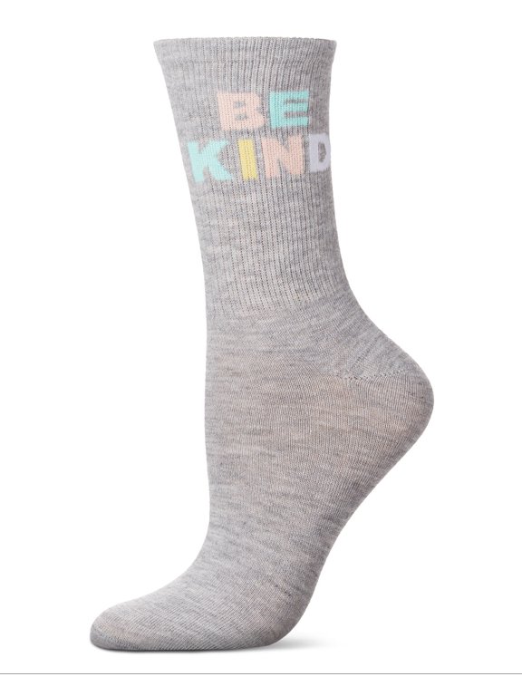 Women's Be Kind Multicolor Block Letter Crew Sock - Mens - Male