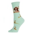 thumbnail image 1 of MeMoi Women's Beagle Limited Edition Cotton Blend Crew Sock - Womens - Female, 9-11, Mint, 1 of 4