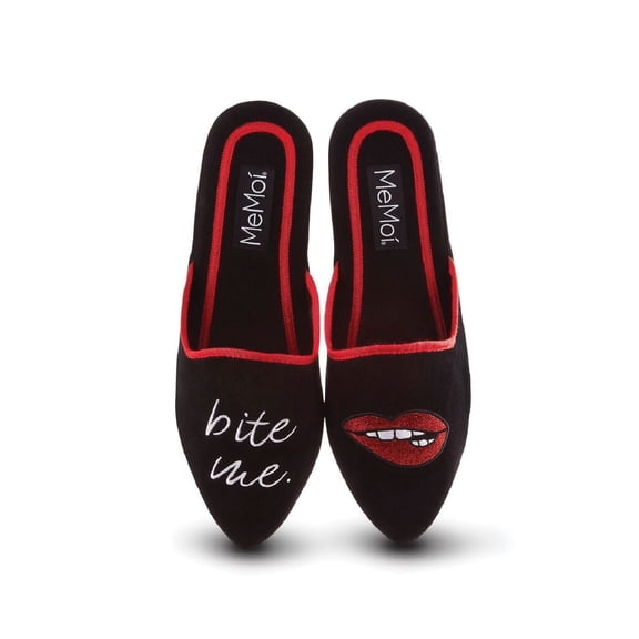 MeMoi Women's Bite Me Closed Toe Slippers - Womens - Female (Large, Black)