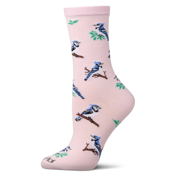 MeMoi Women's "Blue Jays" Rayon-Blend Novelty Crew Sock - Womens - Female, 9-11, Skyway