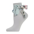 thumbnail image 1 of MeMoi Women's Bonny Floral Ribbon Cotton Blend Anklet Sock - Womens - Female, One Size, Alloy, 1 of 7