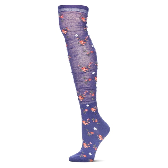 MeMoi Women's Botanic Over The Knee Warm Cotton Blend Socks - Womens - Female, One Size, Steel Gray