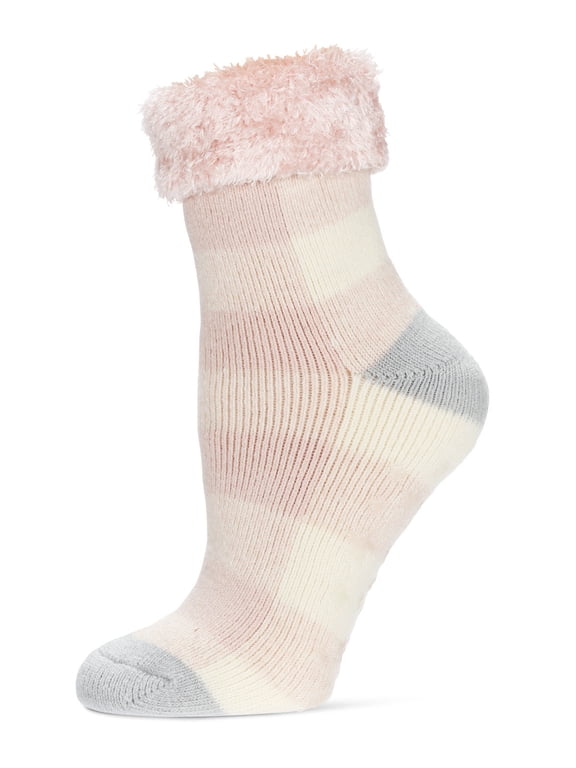 Women's Buffalo Check Plush Cabin Socks - Mens - Male