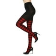 thumbnail image 1 of MeMoi Women's Buffalo Check Sweater Tights - Womens - Female (M-L, Black-Red), 1 of 6