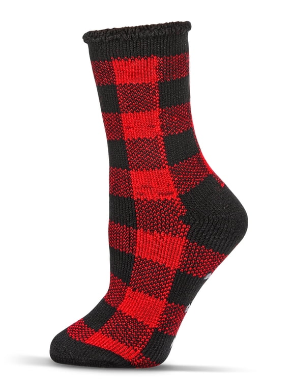 Women's Buffalo Plaid Cozy Warm Thermal Crew Socks - Mens - Male