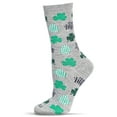 thumbnail image 1 of MeMoi Women's Buffalo Plaid Shamrocks Bamboo Crew Socks - Womens - Female, 9-11, Light Gray Heather, 1 of 3