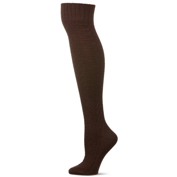 MeMoi Women's Cable Deluxe Over the Knee Sock - Womens - Female, One Size, Coffee Bean