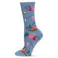 thumbnail image 1 of MeMoi Women's Camping Trip Bamboo Crew Socks - Womens - Female, 9-11, Denim Heather, 1 of 4