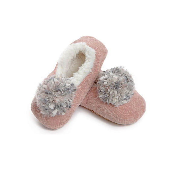MeMoi Women's Chenille Non-Skid Pom-Pom Slippers - Womens - Female