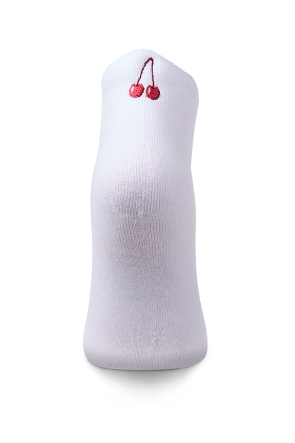Women's Cherries-Embroidered Half-Cushioned Low Cut Sock - Womens - Female, 9-11, White