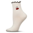 thumbnail image 1 of MeMoi Women's Cherry Applique Cotton Blend Fashion Crew Sock - Womens - Female, 9-11, Ivory, 1 of 3