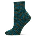 thumbnail image 1 of MeMoi Women's Chunky-Ribbed "Stripe Sensation" At-Home Ankle Sock - Womens - Female, One Size, Ivy Green, 1 of 2