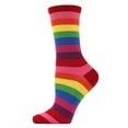 thumbnail image 1 of MeMoi Women's Colors of the Rainbow Bright Stripe Crew Sock - Mens - Male, 1 of 7