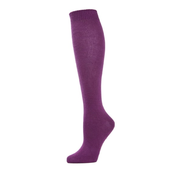 MeMoi Women's Cotton Blend Solid Knit Knee High Socks - Womens - Female, One Size, Blackberry Cordial