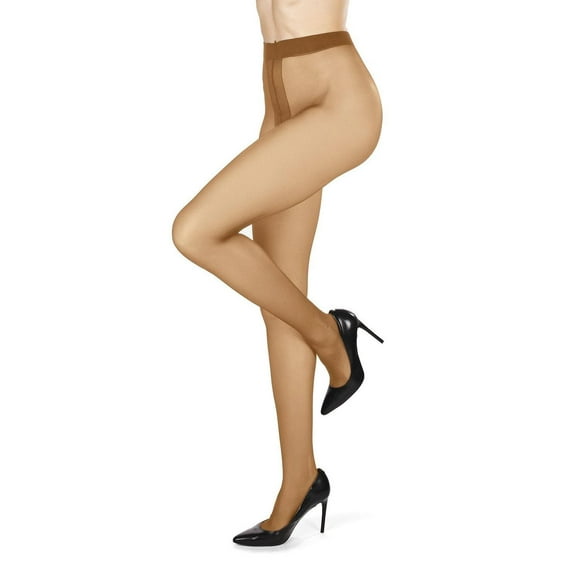MeMoi Women's Crystal Sheer 12-Denier Non-Control Top Pantyhose - Womens - Female, XL, Honey