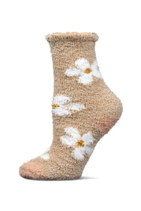 Women's Daisy Marshmallow Cozy Crew Socks - Womens - Female, 9-11, Taupe