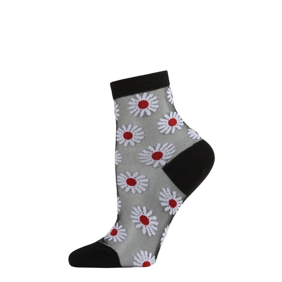 MeMoi Women's Daisy Mono Fine Net Semi-Sheer Anklet Sock - Womens - Female