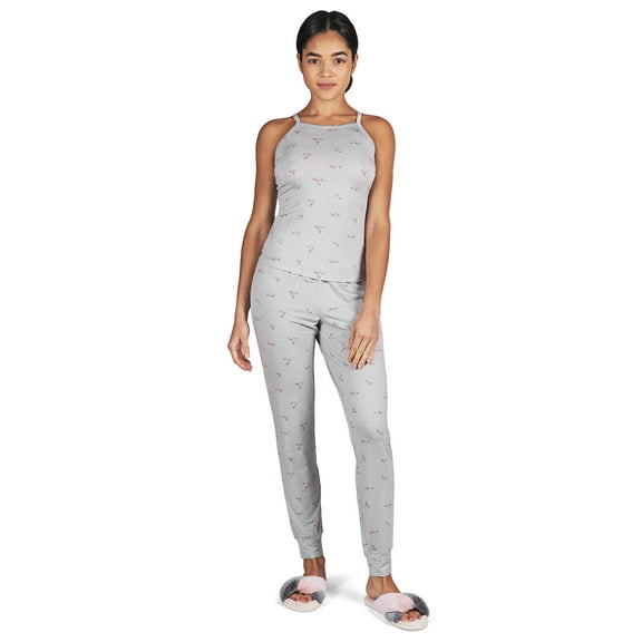 MeMoi Women's Ditsy Floral Ultra-Soft Bamboo Blend Leggings - Womens - Female (XS, Gray)