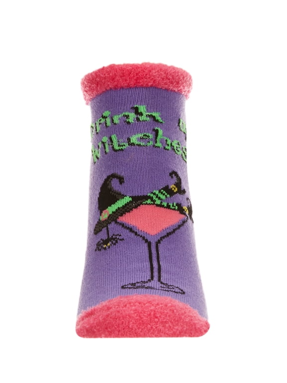 Women's Drink Up, Witches Low-Cut Non-Skid Socks - Womens - Female, 9-11, Purple