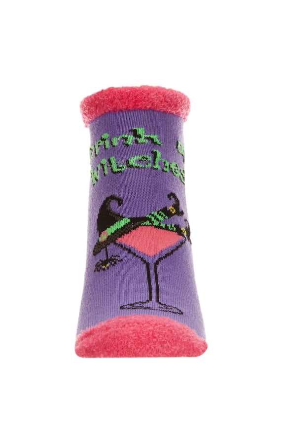 Women's Drink Up, Witches Low-Cut Non-Skid Socks - Womens - Female, 9-11, Purple