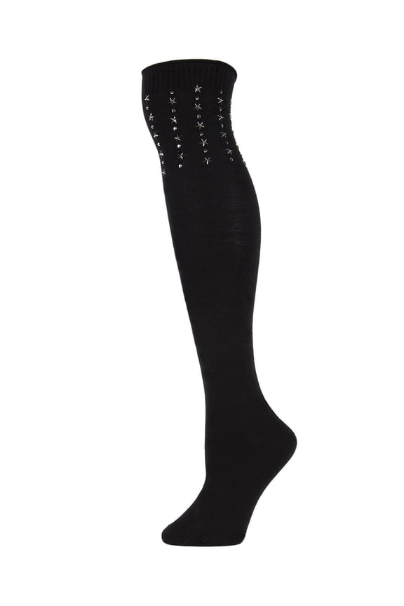 Women's Evening Star Studded Over The Knee Socks - Womens - Female, One Size, Black