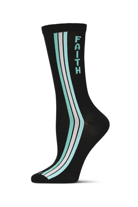 Women's Faith Rayon from Bamboo Crew Socks - Womens - Female, 9-11, Black