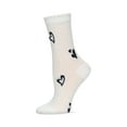 thumbnail image 1 of MeMoi Women's Floating Hearts Crew Socks - Womens - Female, 9-11, Cream, 1 of 1